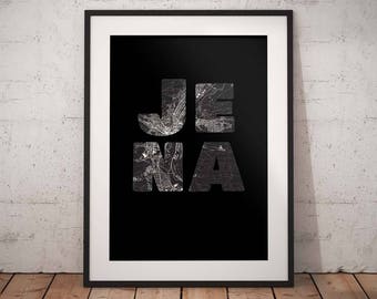 Jena - A4 / A3 print - MapInBlack