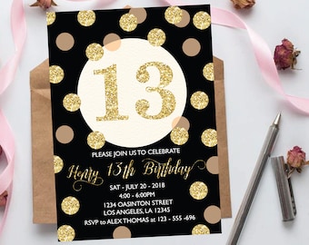 13 birthday party invitations