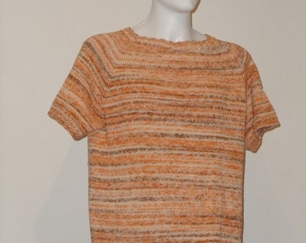 Knitted sleeved men's cotton sweater in XL