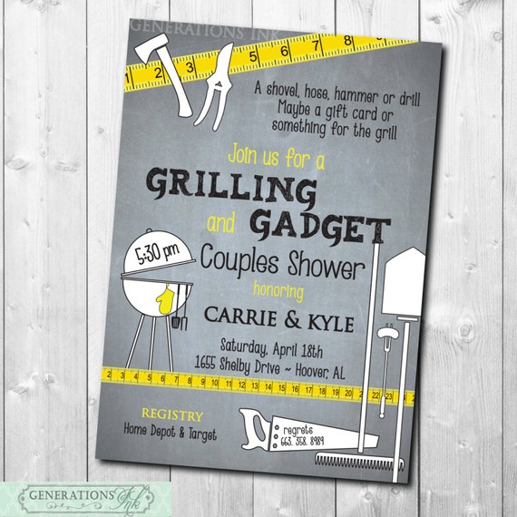 Grilling and Gadget Shower Invitation/Tool and Gadget Party