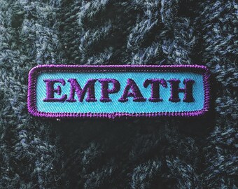 Empath Patch - Sensitive Intuitive Fashion Accessory - 3" Iron On Embroidered Patch - Tear Drop Blue - Shy Introvert Conversation Starter