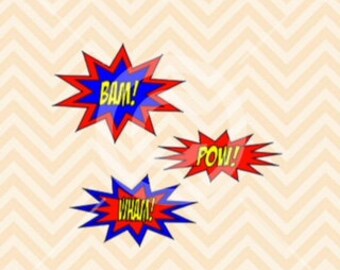 Pop Art Svg, Superhero speech bubbles, cartoon speech bubbles, BAM svg, POW svg, WHAM svg, Superheros Pop Art svg, Pop Art Text bubble svg