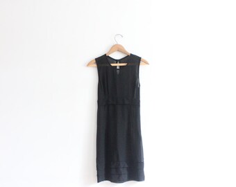 Black Sheer Chiffon 90s Mini Dress