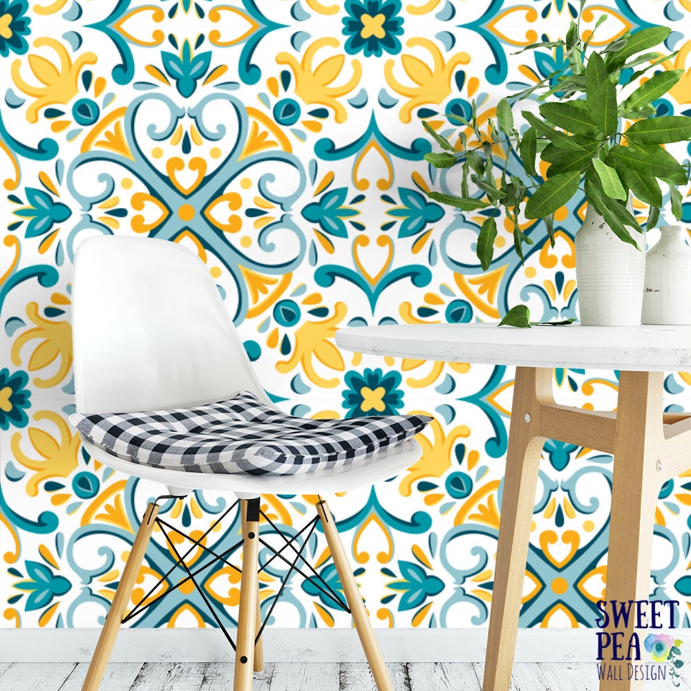 Modern Marrakesh Removable Wallpaper / Moroccan self adhesive