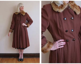 1940s Coat // Amber Wool Princess Coat // vintage 40s coat