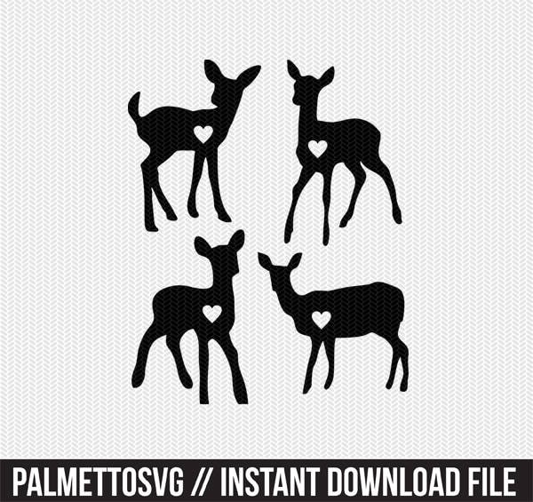Download baby deer heart svg dxf jpeg png file instant download stencil