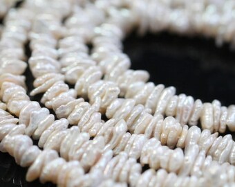 Natural White Center-drilled Keishi Freshwater Pearls, 7 - 9 mm, 16 inches, 150 beads (FP0101KS)