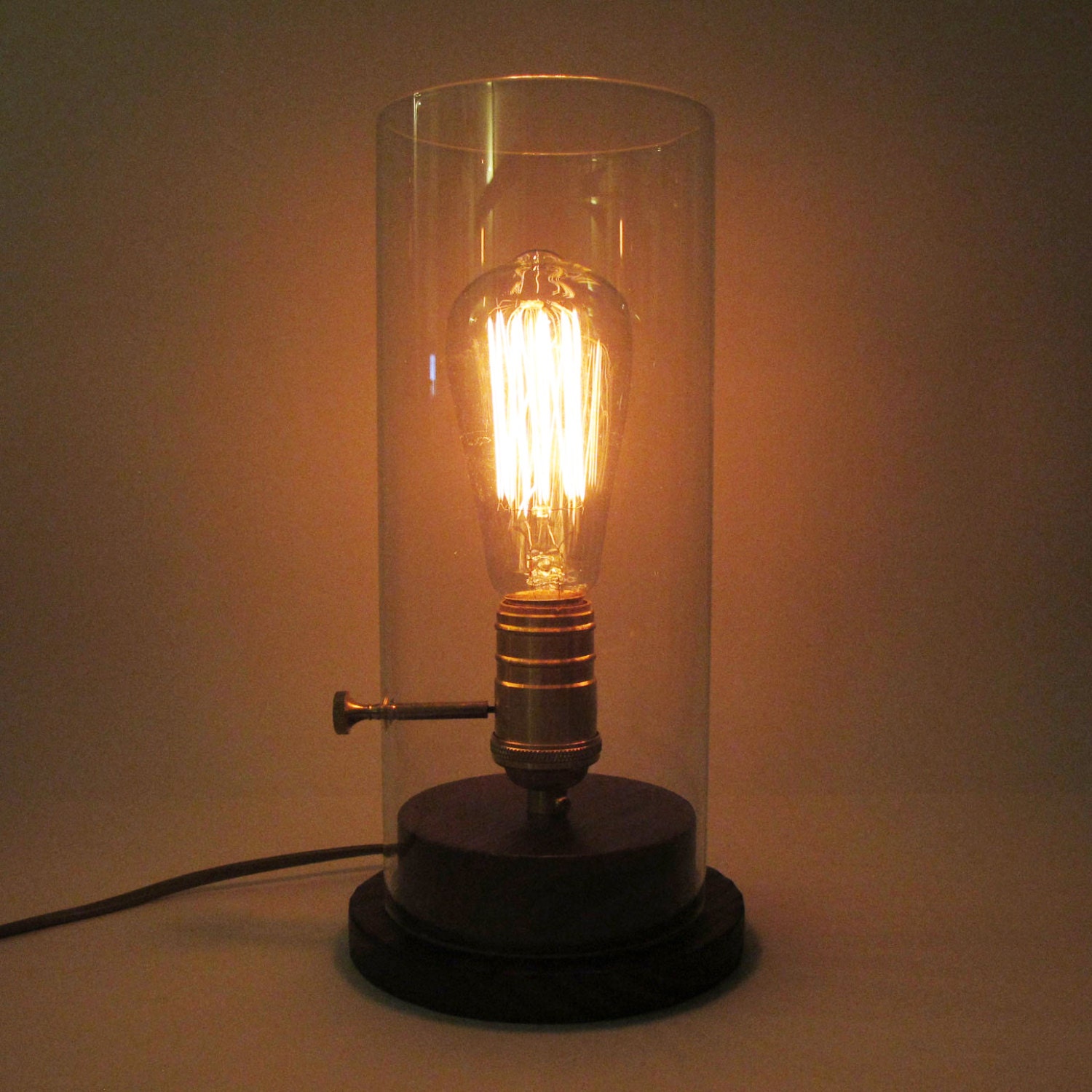 Edison Glass Desk Wood Lamp edison bulb desk lamp