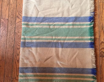 Vintage Wool Stadium Blanket Striped Pendelton 44" x 60"