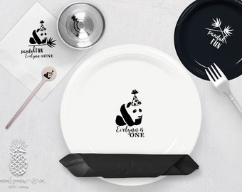 panda plate cup etsy