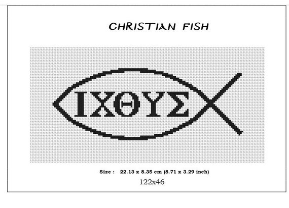 Download Christian fish symbol monochromeCross Stitch Pattern PDF