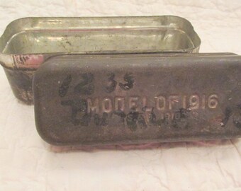 Antique Tin Storage Box from Old Industrial Mill SALE