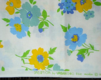 Price DROP : Urban Chiks Dream On funkadelic blue white moda fabric Fat Quarter or more