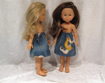 LES CHERIES Corolle 13" Dolls Handmade Elastic Waist Skirt #S02 Halloween Elastic Waist SKIRT with Ghost & Moon