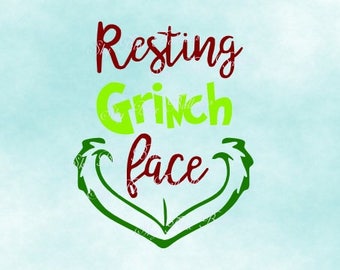 Download Resting Grinch Face SVG File Christmas SVG The Grinch SVG