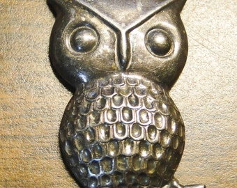 Cute Vintage Sterling Owl Pendant - Marked 925 - 1" X 2" - Great Find!