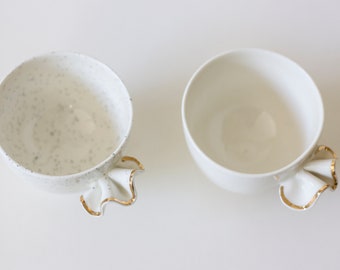 Teacup or espresso cup with gold detail