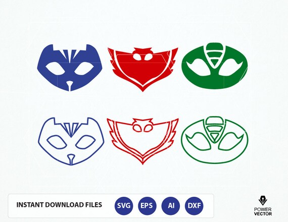 Download PJ Masks Svg Dxf Eps Cut Files Silhouette Cameo Designs