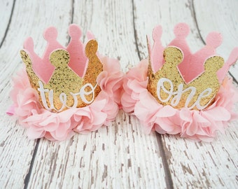 first birthday crown, girl gold crown, second birthday hat, gold glitter crown, birthday crown, birthday hat, gold crown, baby girl crown
