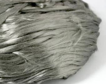 Stainless Steel Fiber 6um - Etextiles - Create Conductive Yarn - 1oz - unusual spinning fiber or felting fiber slightly magnetic real metal