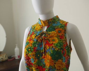 Vintage Floral Halter Top Made in Japan