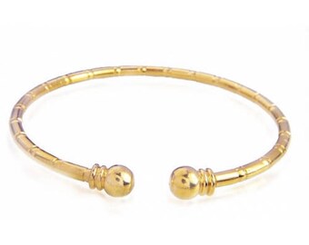 18K Gold Plated Bamboo Open Bangle from GOLDFOR10