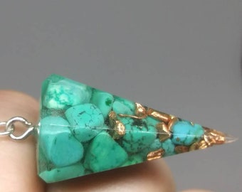 Turquoise Morganite Orgone Pendulum Reiki Charged
