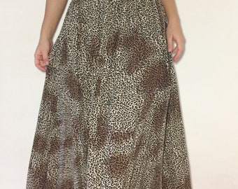 Vintage bohemian leopard 80’s skirt