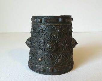 Vintage Tribal Moroccan Cuff Bracelet 3" wide ESTATE SALE