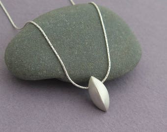 Sterling Silver Seed Pod Necklace – Teardrop Pendant