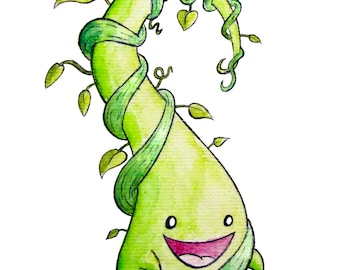 Beanstalk 8x10 Watercolor Print