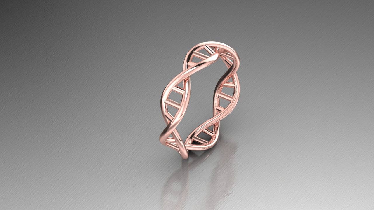 14k Gold DNA Strand Ring