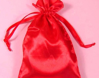 30 Red Satin Bags with Drawstrings, 3"x4", 4"x6", 5"x8", Red Favor Bags, Red Favor Pouches, Satin Gift Bags, Gift Pouches, Jewelry Bags