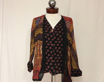 CAROLE LITTLE crepe layered cardigan vest combo 6