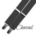 Charcoal Suspenders, Mens Suspenders, Adult, Wedding Party, Ring Bearer Gift, Page Boy Braces, Dark Grey, Coal, Infant, Boys, Toddler, Groom