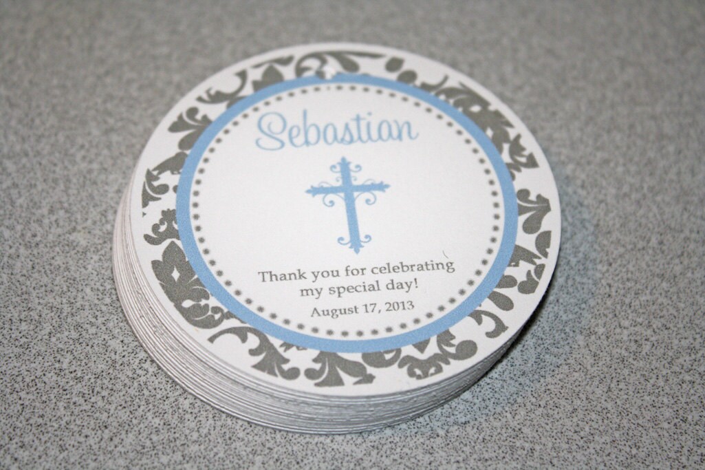 Boys Baptism Favor Tags / Baptism Gift Tags / Communion Favor