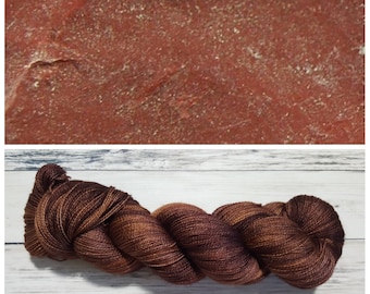 Hand Dyed Yarn, Merino, Silk, Lace Weight Tonal Yarn Perfect for Shawls and Other Lightweight Accessories - Raw Jasper