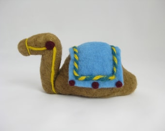 Nativity set, camel, needle felted wool animal, Waldorf inspired miniatures, camel for wisemen