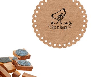 Free to Forage Hen - Olive Wood Stamp