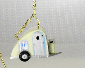 Unique Ornamental Tear Drop Trailer Bird House