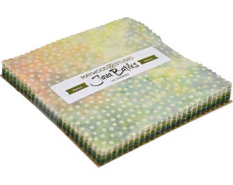 Charm Pack - Java Batiks Moss by Maywood Studio Precut Cotton Squares