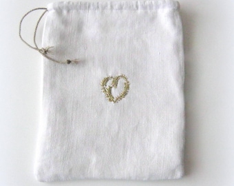 His heart of gold linen bag.
