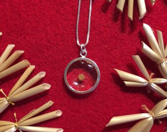 Sterling Silver Circle Mustard Seed Pendant