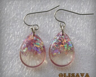 Resin teardrop glitter earrings , Resin Jewelry , Resin glitter Jewelry , resin earrings