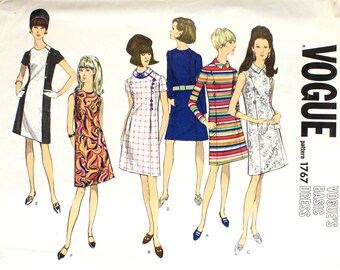 UNCUT Basic 1960's One Piece Dress Bust 36 Vogue 1767