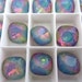 4 White Opal Electra Swarovski Crystal Square Cushion Cut Stones 4470 12mm