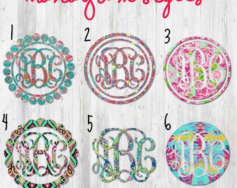 Lilly Inspired Vine Monogram Decal, Yeti Decal, Laptop Decal, Phone Decal, Macbook Decal, Monogrammed Sticker, Car Decal, iPad Decal
