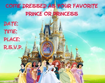 Cinderella Royal Ball Birthday Party Invitation with Free