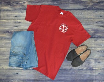 SALE!! Monogrammed Shirt - Monogram Shirt - Monogram T-shirt - Monogram Tshirt - Personalized Shirt - Monogram Tee - Monogrammed Tee