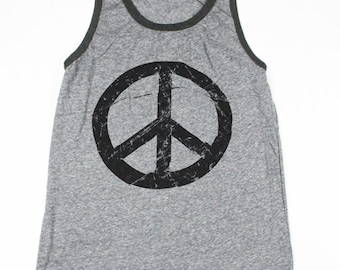 Mens Peace SignTank Top - Peace Tank Top - 70s - Peace Sign Shirt - 60s Shirt - Small, Medium, Large, XL, 2XL